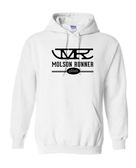 White Hooded Sweatshirt with Black Logo