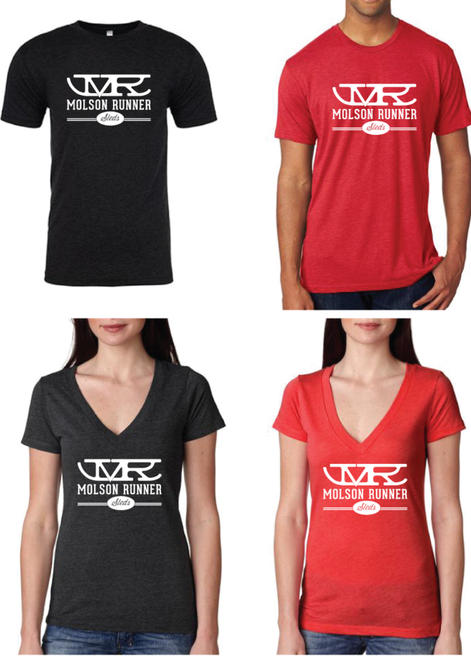 Great comfort and athletic fit from Next Level.  Your Molson Runner T-shirt displays our classic logo mid-chest and the Poly/Cotton/Rayon blend keeps you comfortable while retaining its shape.